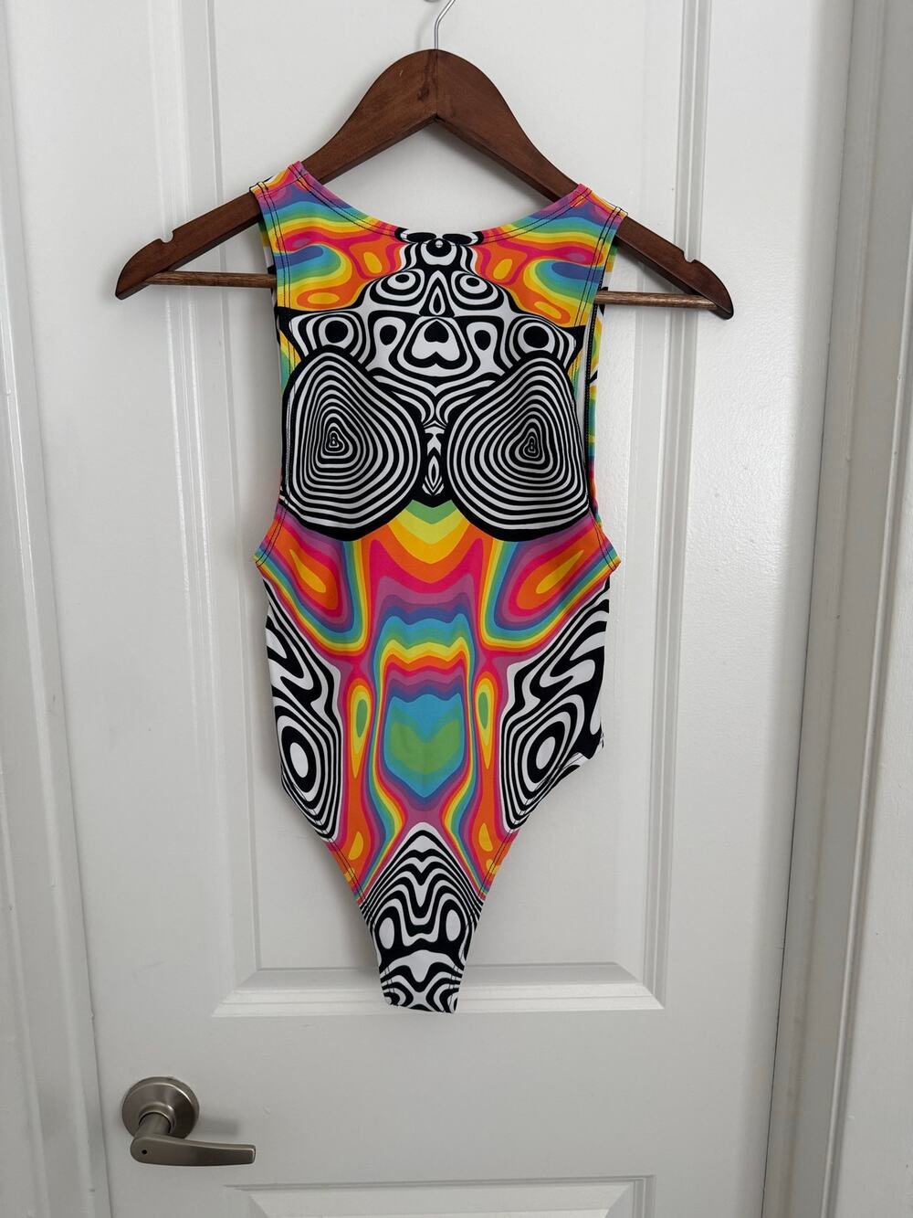 Freedom Rave Wear Psychedelic Retro Bodysuit Size Medium